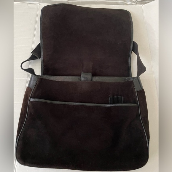 Vintage Juicy Couture Chocolate Brown Velour Messenger Bag or Book Bag Handbag - Picture 2 of 12